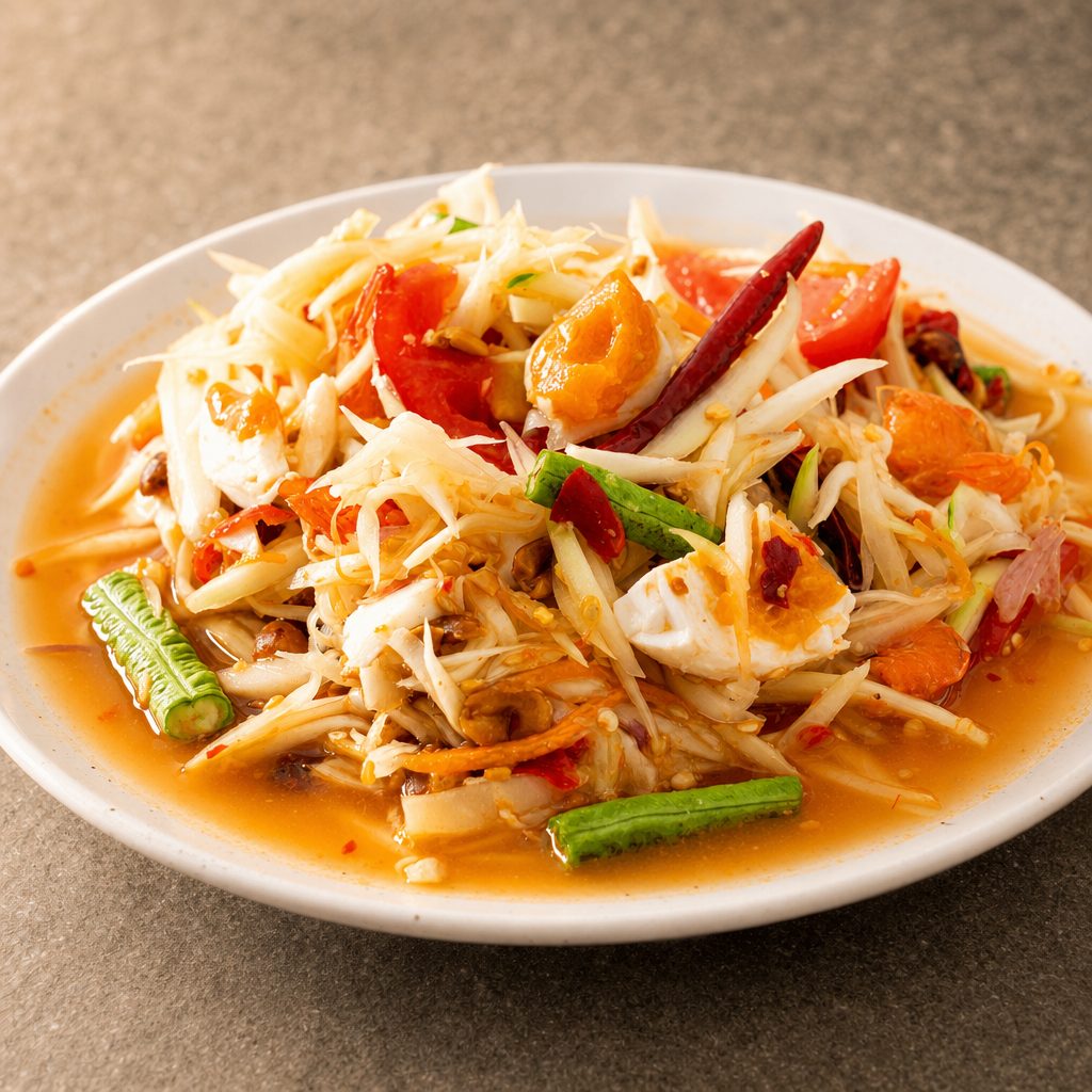 207. Gỏi Đu Đủ Tôm Thịt Papaya Salad with Shrimp & Pork.