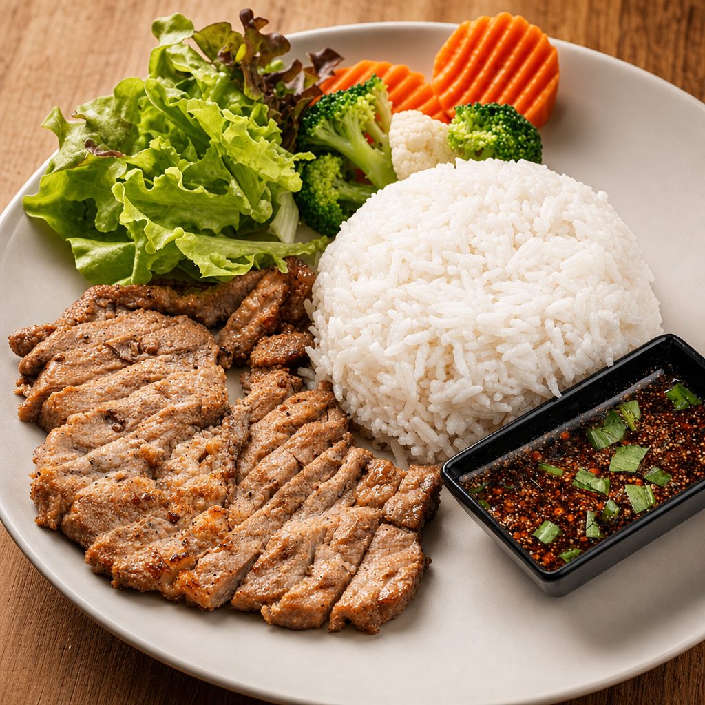 Broken Rice w/ Pork Chops.