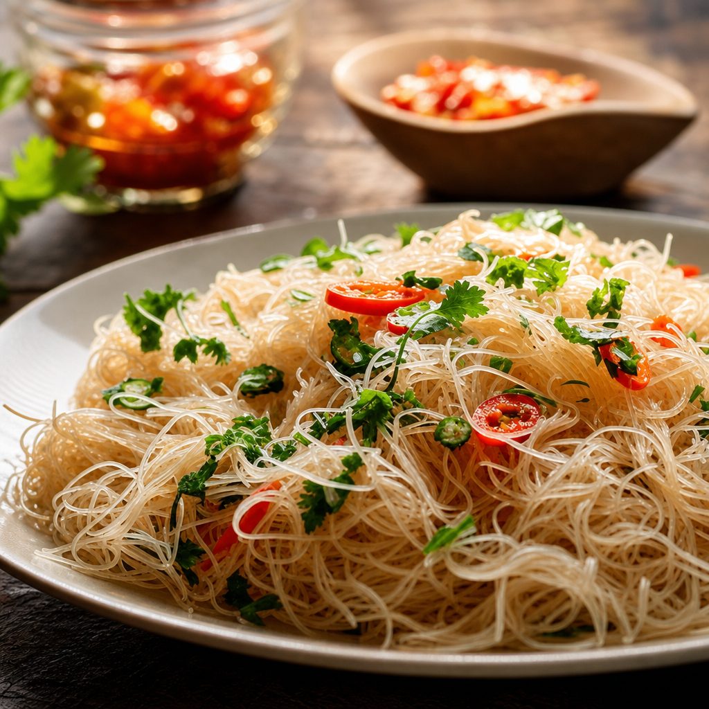 Vermicelli w/ Egg Rolls.