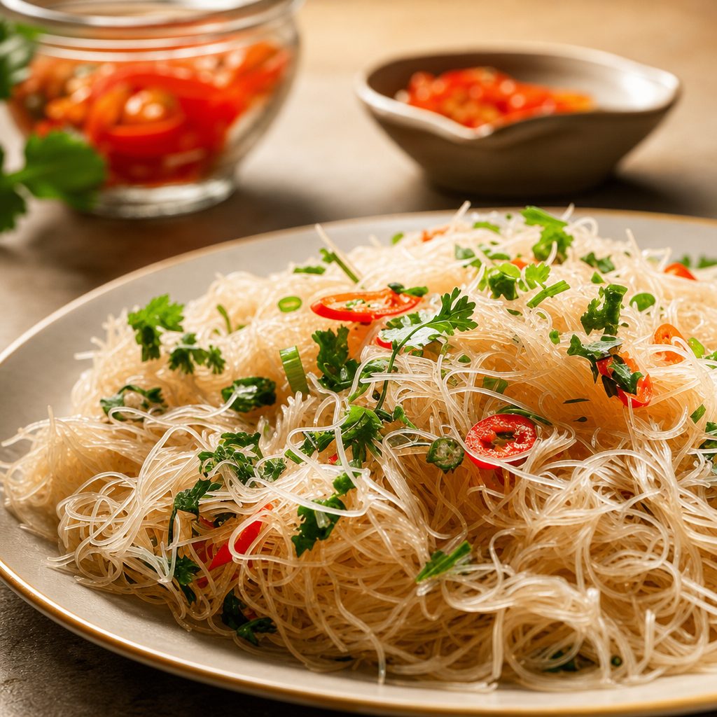 Vermicelli w/ Sauteed Chicken and Lemongrass.
