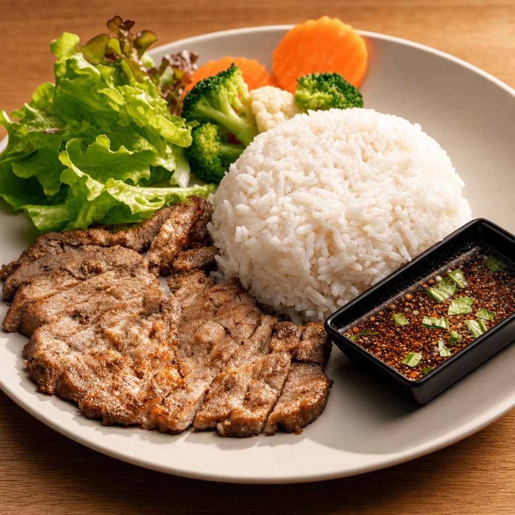 Broken Rice w/ Pork Chop Combo.