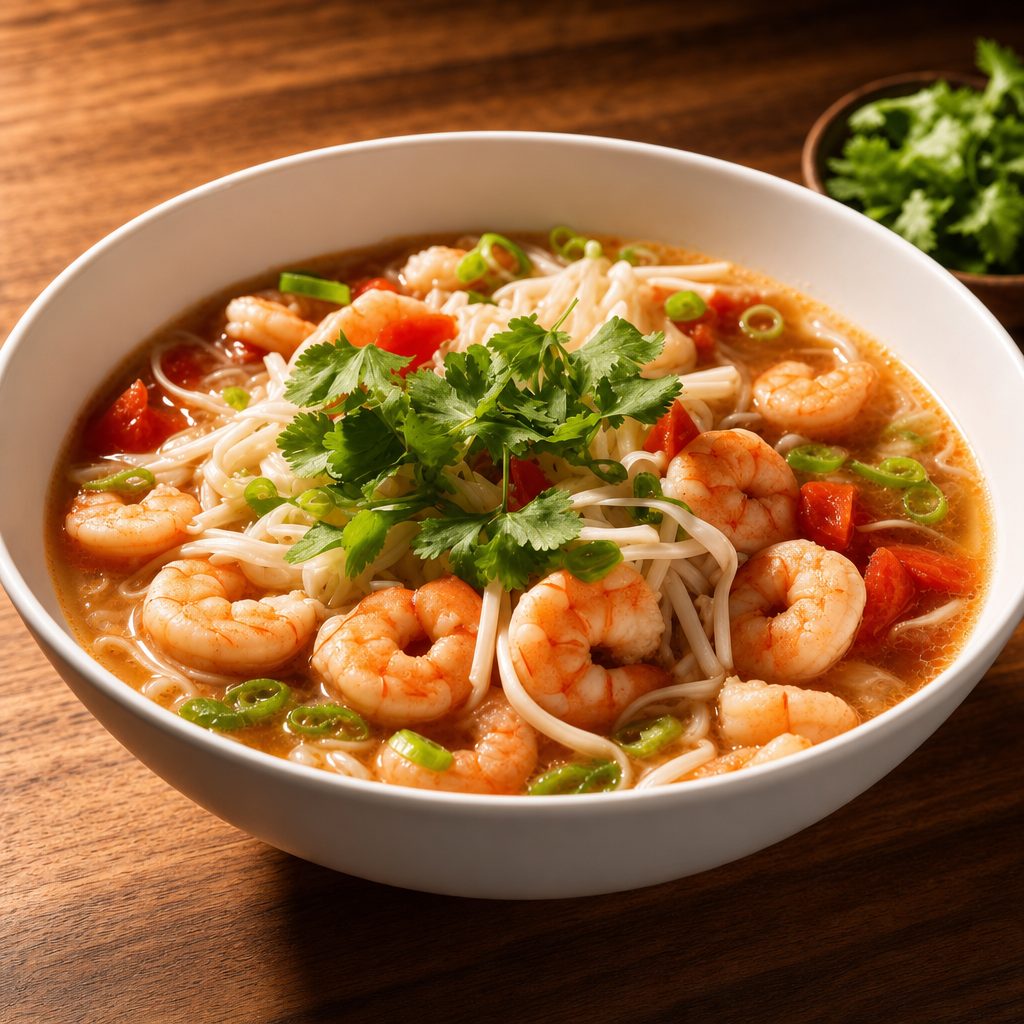 Rice Noodles w/ Shrimp & Pork.
