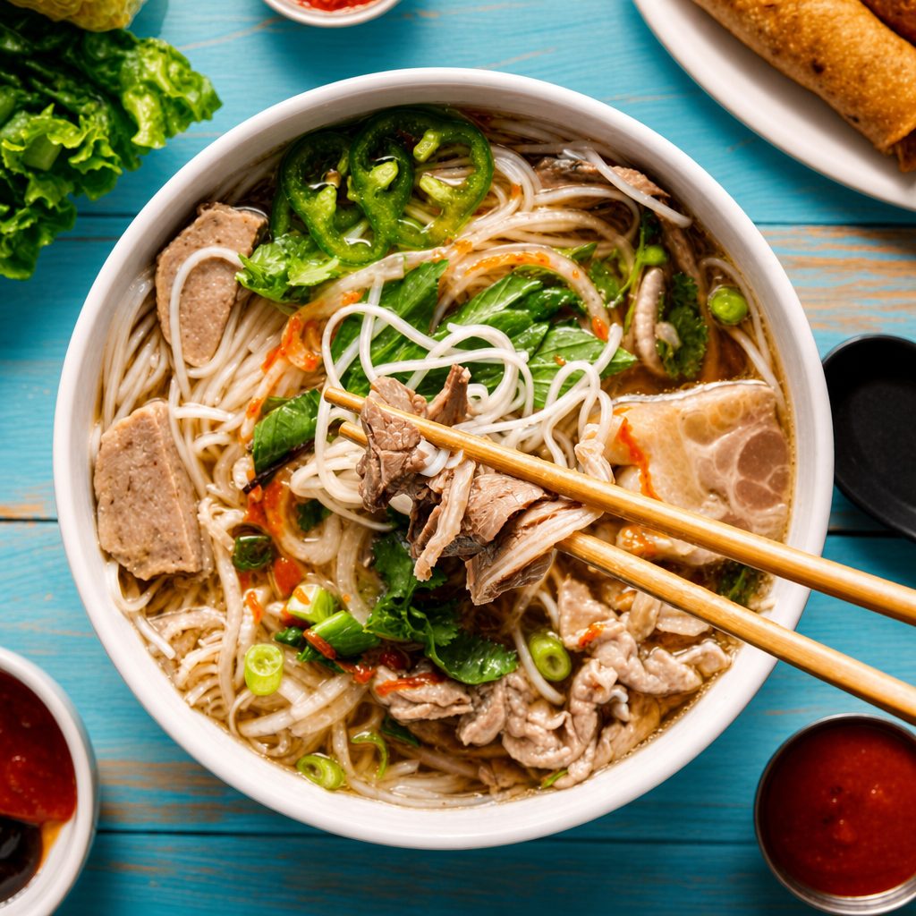 225. Phở Tái, Gân, Pho W/ Steak and Tendons.